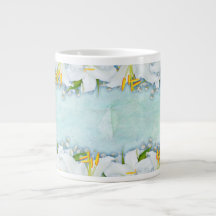 Lilies on Watercolor Background  20 oz Jumbo Mug