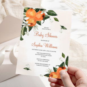 Lilies & Orange Floral Baby Shower Invitation