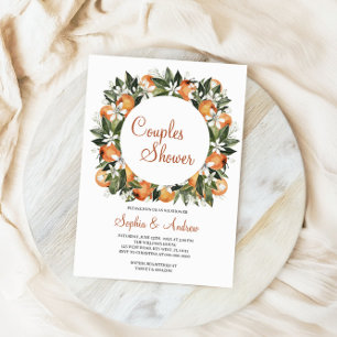Lilies & Orange Floral Couples Shower Invitation