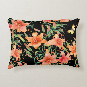 Lilies seamless background pattern. accent pillow