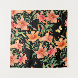 Lilies seamless background pattern. tapestry