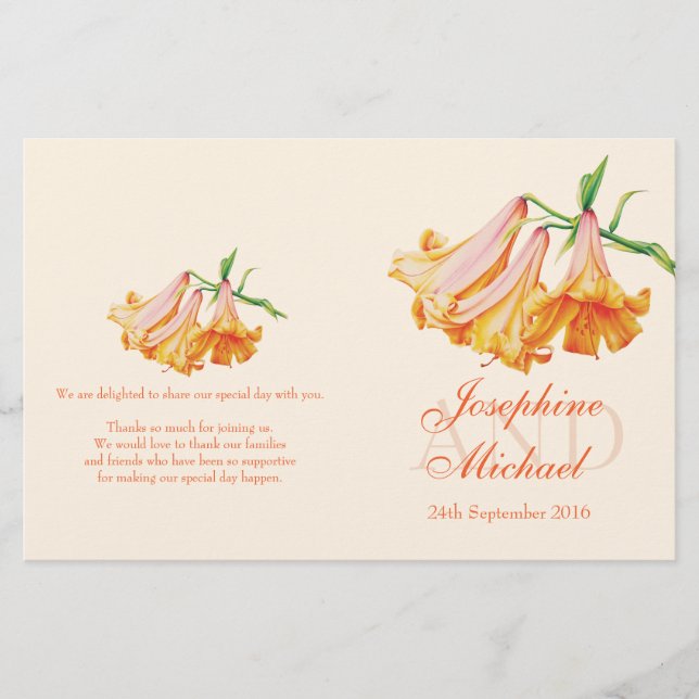 Lilies wedding programme (Front)