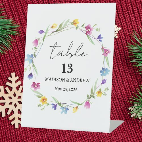 Lilies Wedding Table Number  Pedestal Sign
