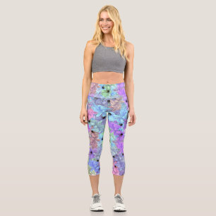 Lilies with bees capri leggings