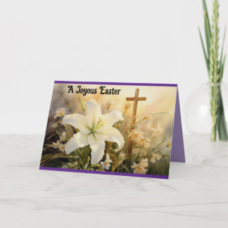 Lilies With Cross Folded Easter Card