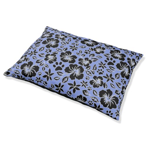 Lilikoi Paw Pareau  Hawaiian Hibiscus Periwinkle Pet Bed