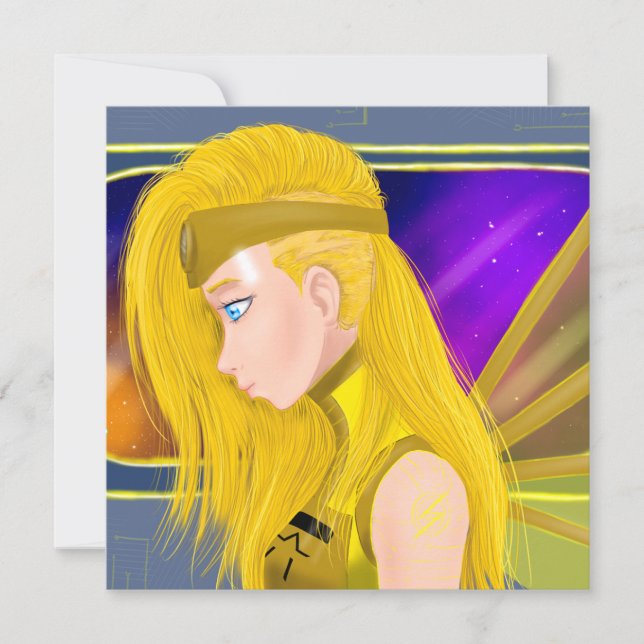 Lilin OC - Cyborg angel - Starset inspired art Card (Front)