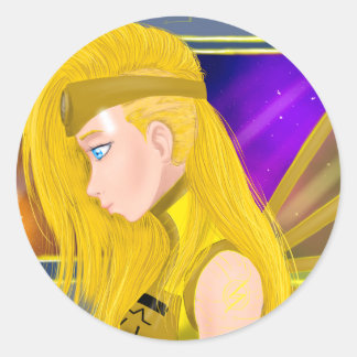 Lilin OC - Cyborg angel - Starset inspired art Classic Round Sticker