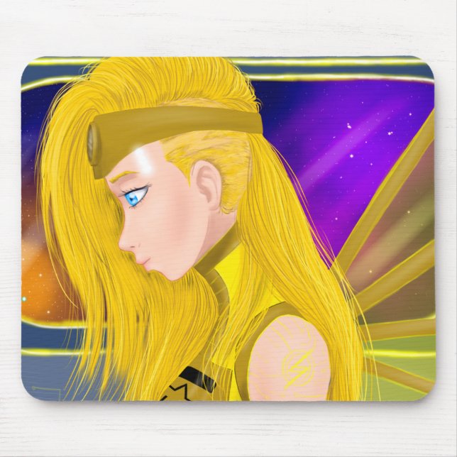 Lilin OC - Cyborg angel - Starset inspired art Mouse Pad (Front)