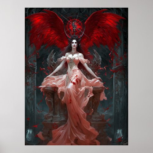 Lilith At The Gates of Hell Gothic Fantasy Art Poster
