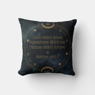 Lilith Didn't Kneel Divine Rebellion Inspirational Throw Pillow