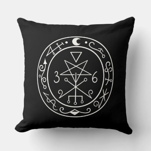 Lilith sigil Dark moon Goddess seal Throw Pillow
