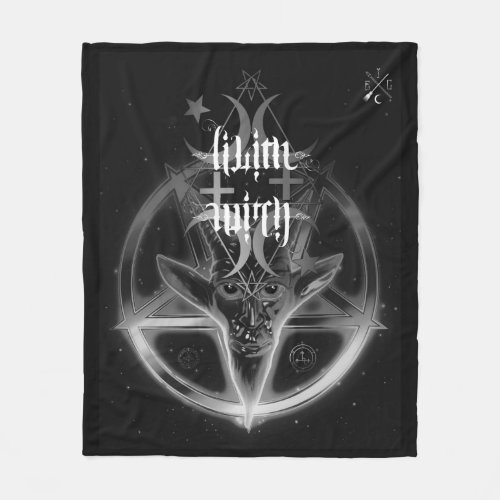 Lilith Witch Baphomet Black Medium Blanket