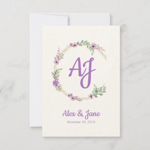 Lillac Floral Design for Wedding or Event Thank You Card