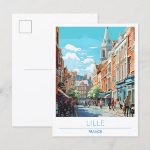 Lille France Vintage Travel  Postcard