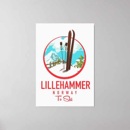 Lillehammer Norway Ski logo Canvas Print