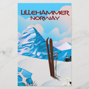 Lillehammer Norway Ski poster.
