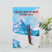 Lillehammer Norway Ski poster. (Standing Front)