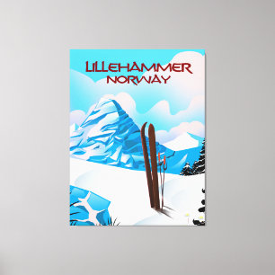Lillehammer Norway Ski poster. Canvas Print