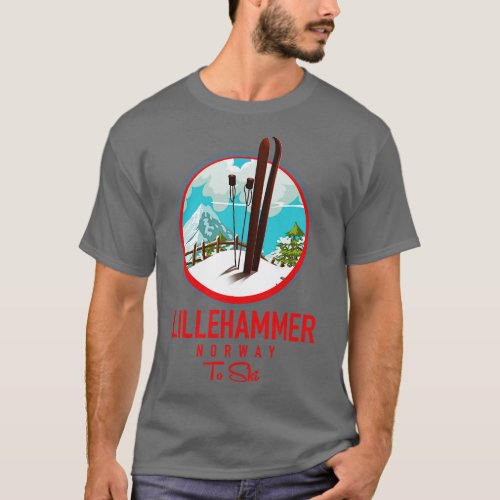 Lillehammer Norway Ski T_Shirt