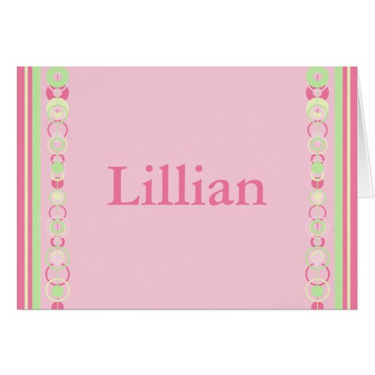 Lillian Modern Circles Custom Name Card (Front Horizontal)
