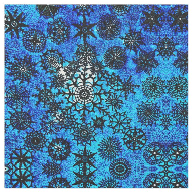 Lillian's Aqua Snowflake Fabric (Close Up)