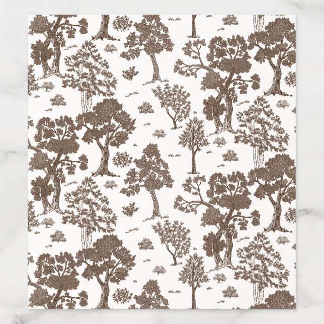 LILLIE Elegant Brown Floral Wedding Invitation Envelope Liner (Design)