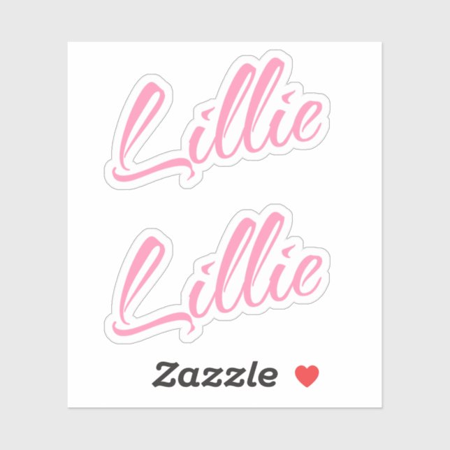 Lillie name pink x2 sticker (Sheet)