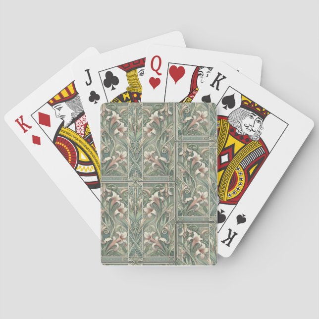 Lillie’s Dream art nouveau  Poker Cards (Back)