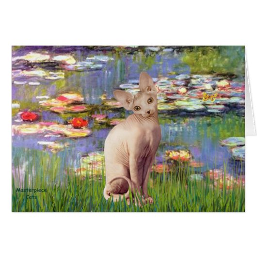Lillies 2 - Cream Sphynx cat Cards (Front Horizontal)