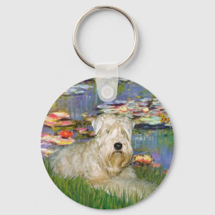 Lillies 2 - Wheaten Terrier 1 Keychain