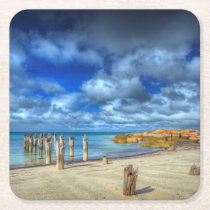 Lillies Beach | Wybalena, Flinders Island Square Paper Coaster