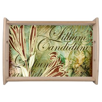 Lillium Candidum Serving Tray by AuraEditions at Zazzle