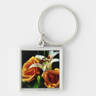 Lilly and roses keychain