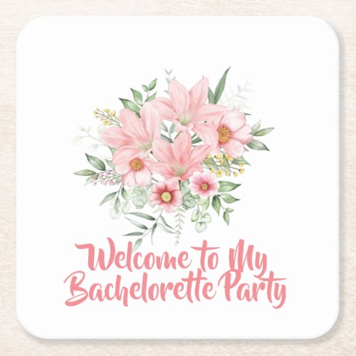 Lilly bachelorette Party Square Paper Coaster