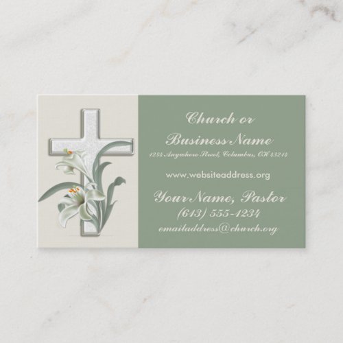 Lilly Flowers on Cross Minister Business Cards