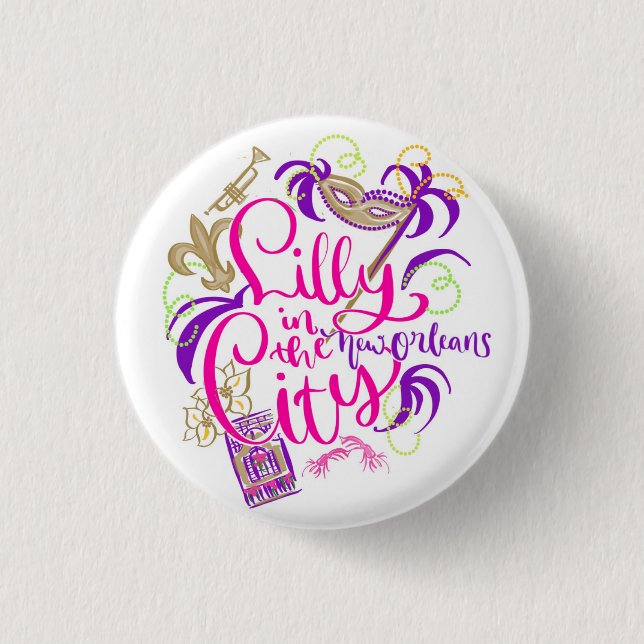 Lilly in the City - New Orleans Button (Front)