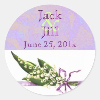 Lilly Of The Valley Bridal Date Sticker by InsightfulWeddings at Zazzle