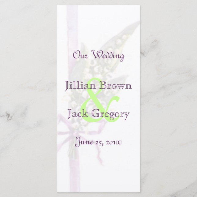 Lilly of the Valley Wedding Program (Front)
