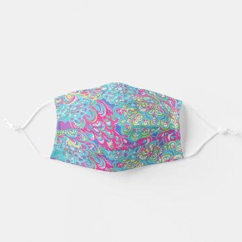 Lilly Peacock Adult Cloth Face Mask by Three_Men_and_a_Mama at Zazzle