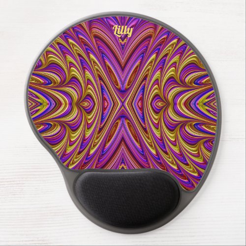 LILLY  Pink Blue and Yellow  Gel Mouse Pad
