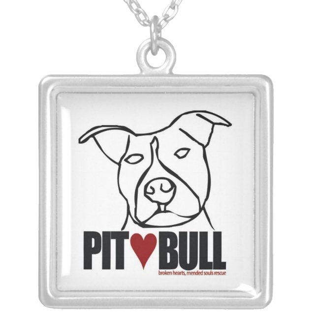 Lilly - Pit Bull Love Silver Plated Necklace (Front)