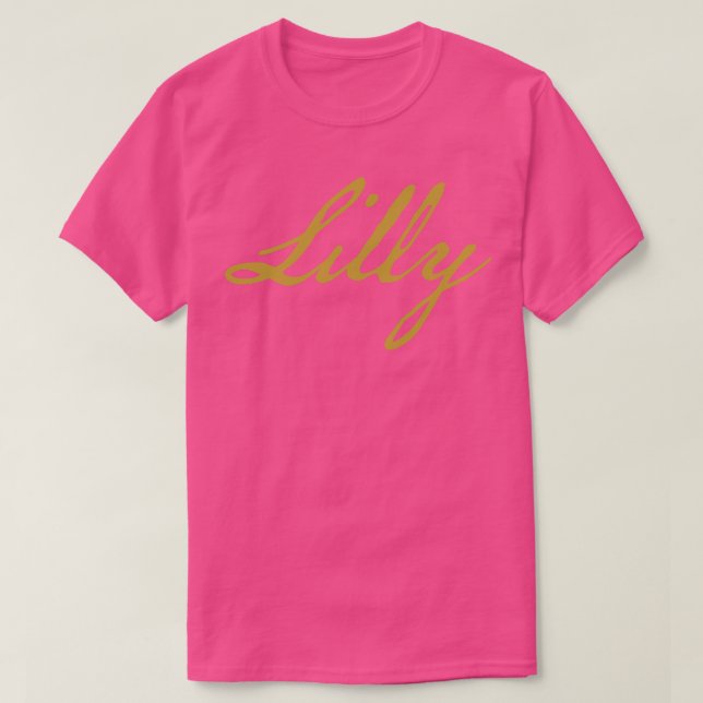 Lilly Typography Gold Script T-Shirt (Design Front)
