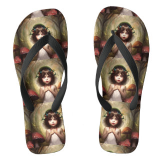Lilly whimsical mushroom fairy flip flops