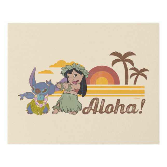 Lilo and Stitch | Aloha Faux Canvas Print (Front)