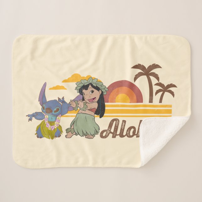 Lilo and Stitch | Aloha Sherpa Blanket (Front (Horizontal))
