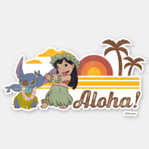 Lilo & Stitch, Come visit the islands! Classic Round Sticker