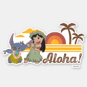Lilo And Stitch | Aloha Sticker by LiloAndStitch at Zazzle