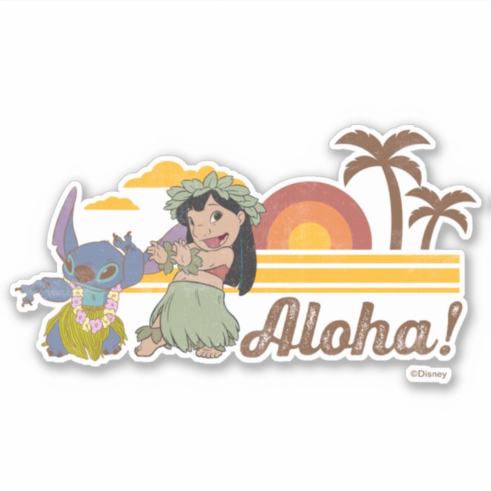 Lilo and Stitch | Aloha Sticker | Zazzle.com