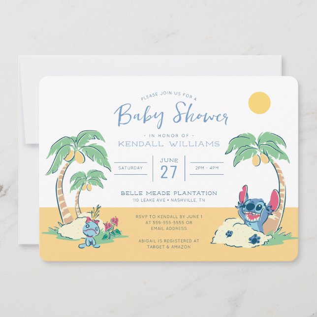 Lilo and Stitch Beach Baby Shower Invitation (Front)